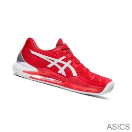 Sale Asics Tennis Shoes GEL-RESOLUTION 8 CLAY Women Red White